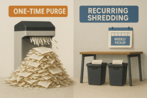 Opening Visual One Time vs. Recurring Shredding Concept